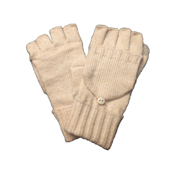 On 34th Wide-Ribbed Pop-Top Oat/Beige Knit Gloves Sz One Size NWT - Picture 7 of 11